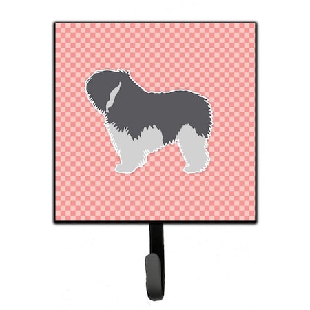 Carolines Treasures Polish Lowland Sheepdog Dog Checkerboard Pink Leash or Key Holder BB3632SH4